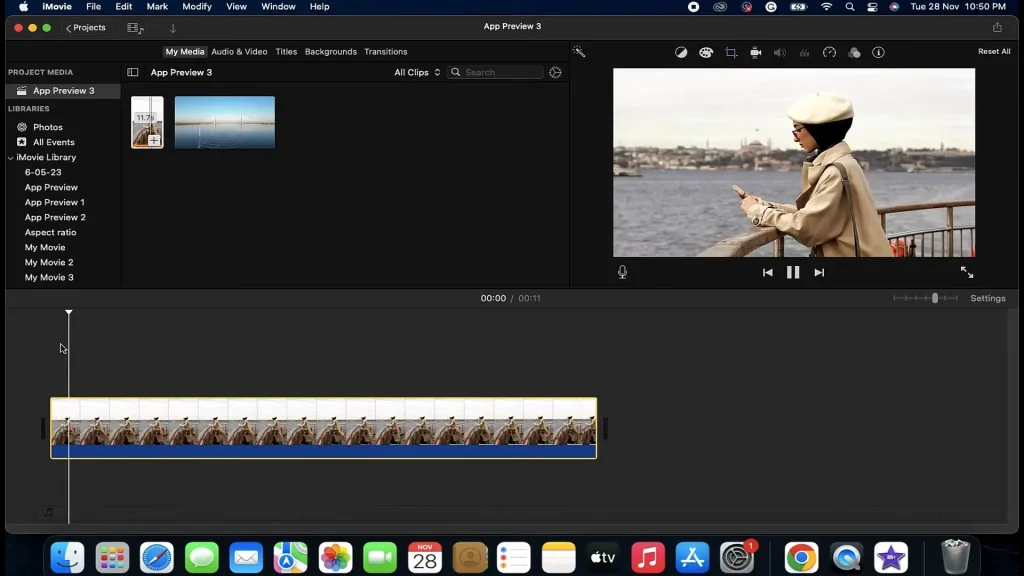 iMovie interface