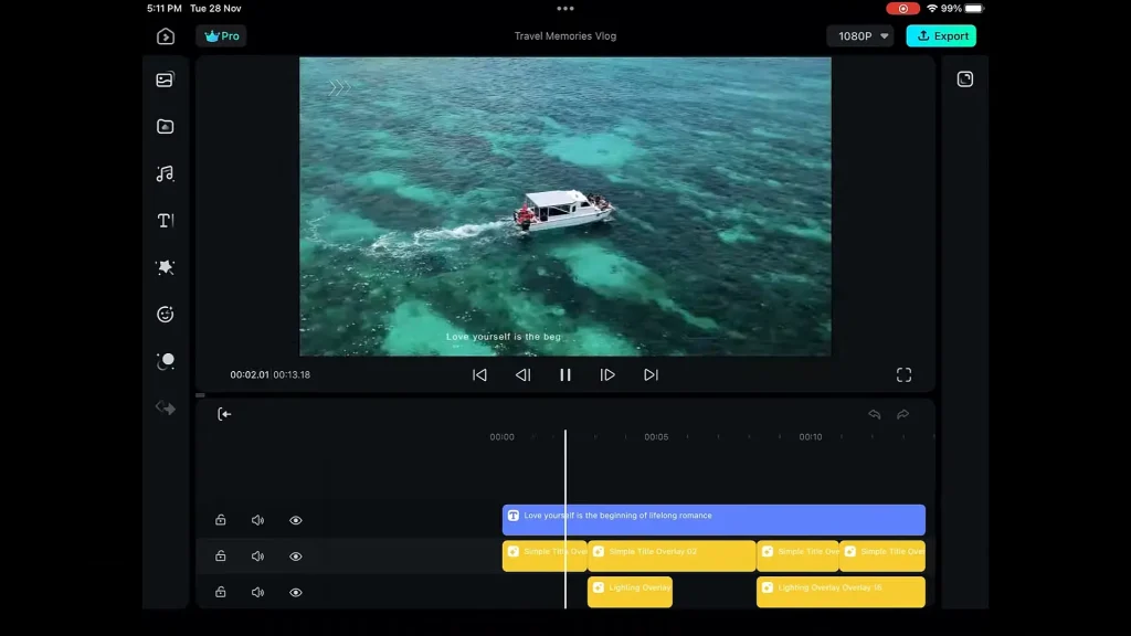 iMovie video editing